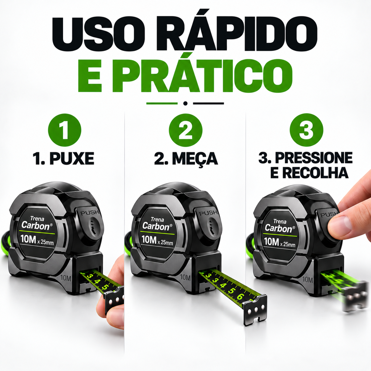 Uso do botão PUSH da Trena Carbon®